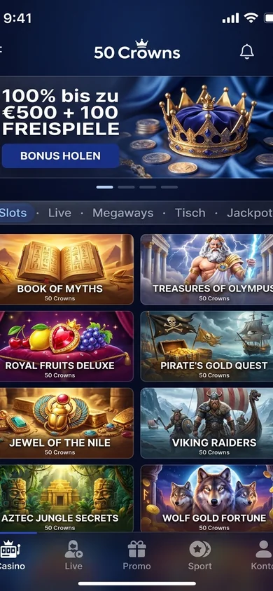 Mobile Erfahrung im Browser – 50Crowns